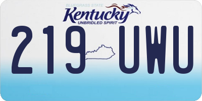 KY license plate 219UWU