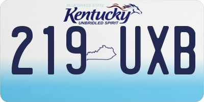 KY license plate 219UXB
