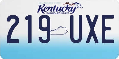 KY license plate 219UXE