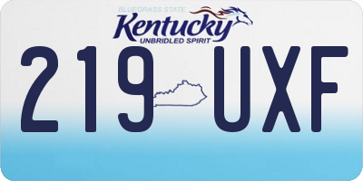 KY license plate 219UXF