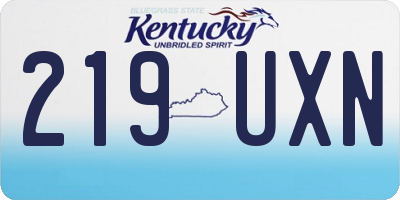KY license plate 219UXN