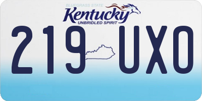 KY license plate 219UXO