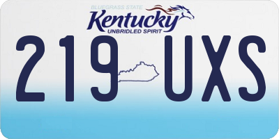 KY license plate 219UXS