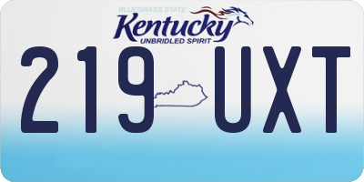 KY license plate 219UXT