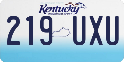 KY license plate 219UXU