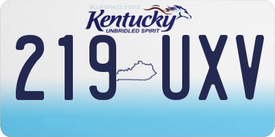 KY license plate 219UXV