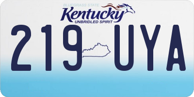 KY license plate 219UYA