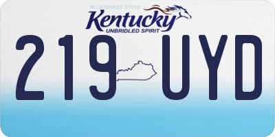 KY license plate 219UYD