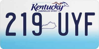 KY license plate 219UYF