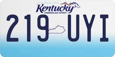 KY license plate 219UYI