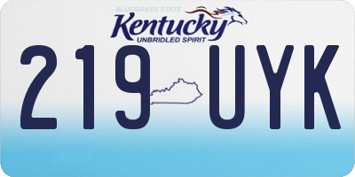 KY license plate 219UYK