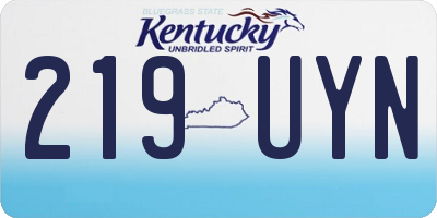 KY license plate 219UYN
