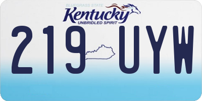 KY license plate 219UYW