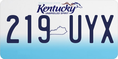 KY license plate 219UYX