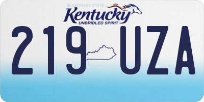KY license plate 219UZA