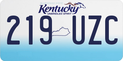 KY license plate 219UZC