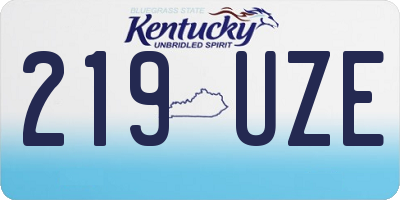 KY license plate 219UZE
