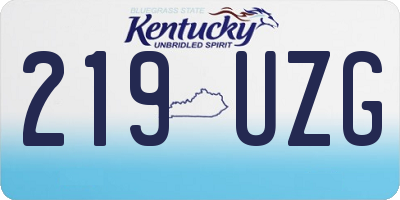 KY license plate 219UZG