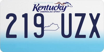 KY license plate 219UZX