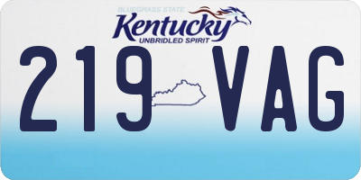 KY license plate 219VAG