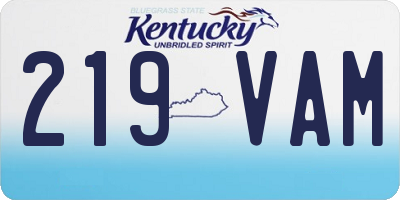 KY license plate 219VAM