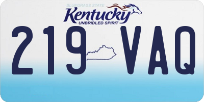 KY license plate 219VAQ