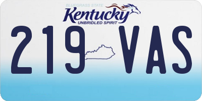 KY license plate 219VAS