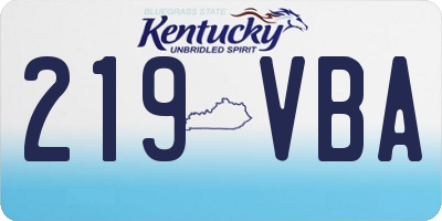 KY license plate 219VBA