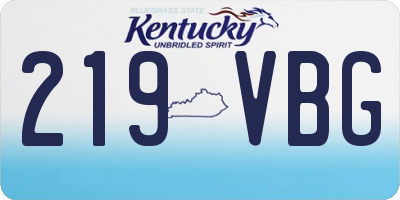 KY license plate 219VBG