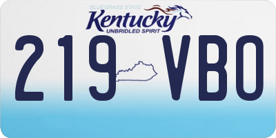 KY license plate 219VBO