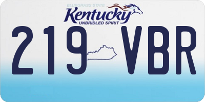 KY license plate 219VBR