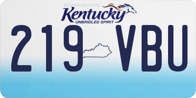 KY license plate 219VBU