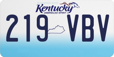 KY license plate 219VBV