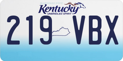 KY license plate 219VBX