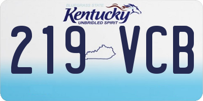 KY license plate 219VCB