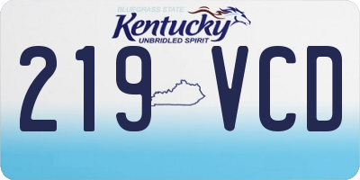 KY license plate 219VCD