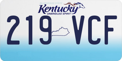 KY license plate 219VCF