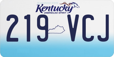 KY license plate 219VCJ