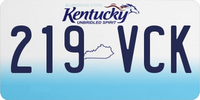KY license plate 219VCK