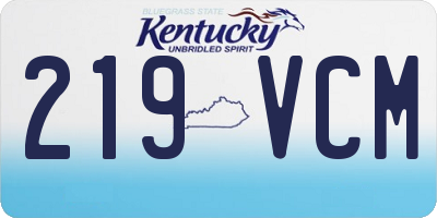 KY license plate 219VCM