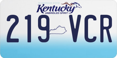 KY license plate 219VCR