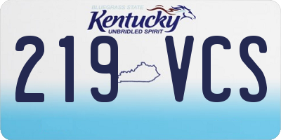 KY license plate 219VCS