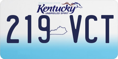 KY license plate 219VCT