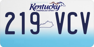 KY license plate 219VCV