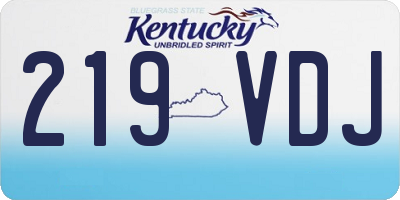 KY license plate 219VDJ