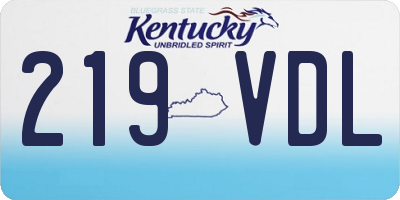 KY license plate 219VDL