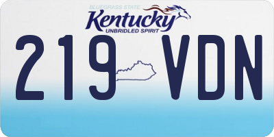 KY license plate 219VDN