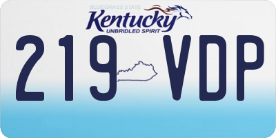 KY license plate 219VDP