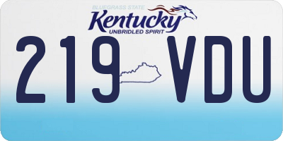 KY license plate 219VDU