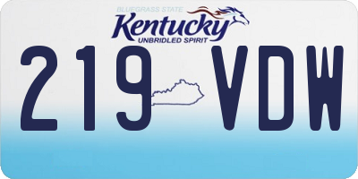 KY license plate 219VDW
